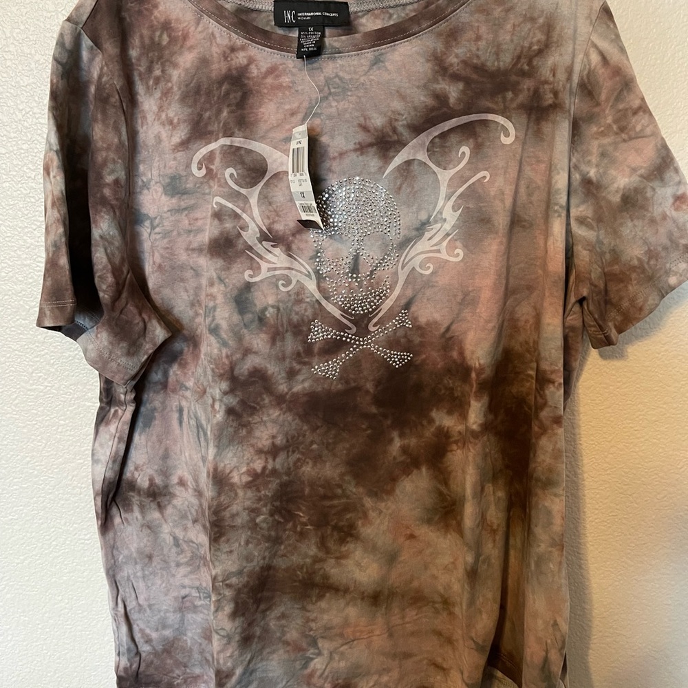 INC Tie Dyed Skull Embellished